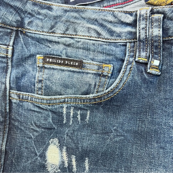 Philipp Plein super straight cut distressed jeans - Picture 7 of 12